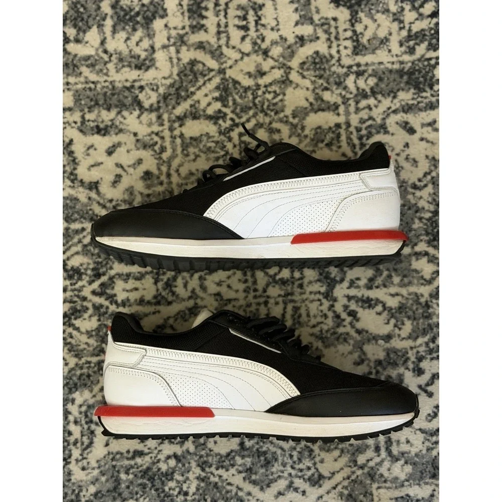 Puma City Rider BLK/RED/WHITE Style #382554-01 Men's Size 11 Shoes